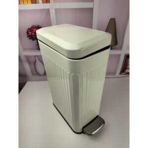 Small Cream Trash Can